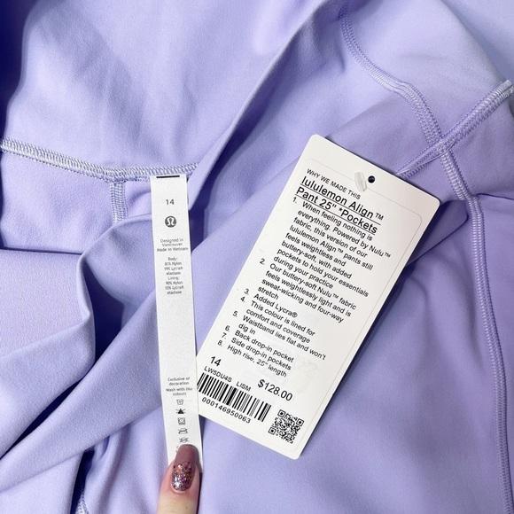 Lululemon Align High Rise Pant with Pockets Purple Lilac Smoke 14 Nwt - Picture 12 of 12